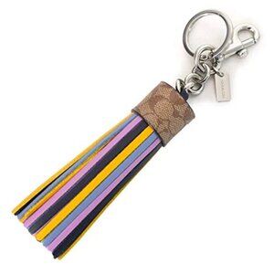 Coach Tassel Keychain or Bag Charm In Colorblock Signature Canvas